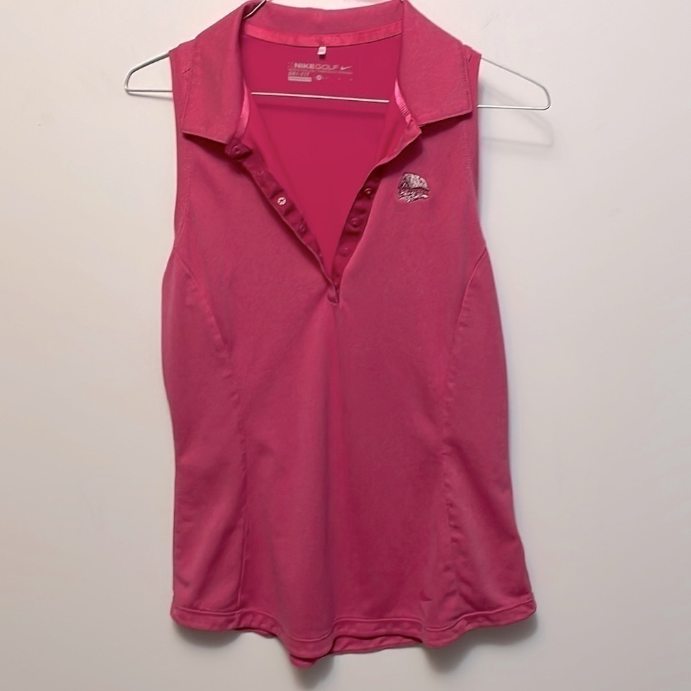 NIKE Golf Women’s Golf Top, Hot Pink, Sleeveless, Size Medium